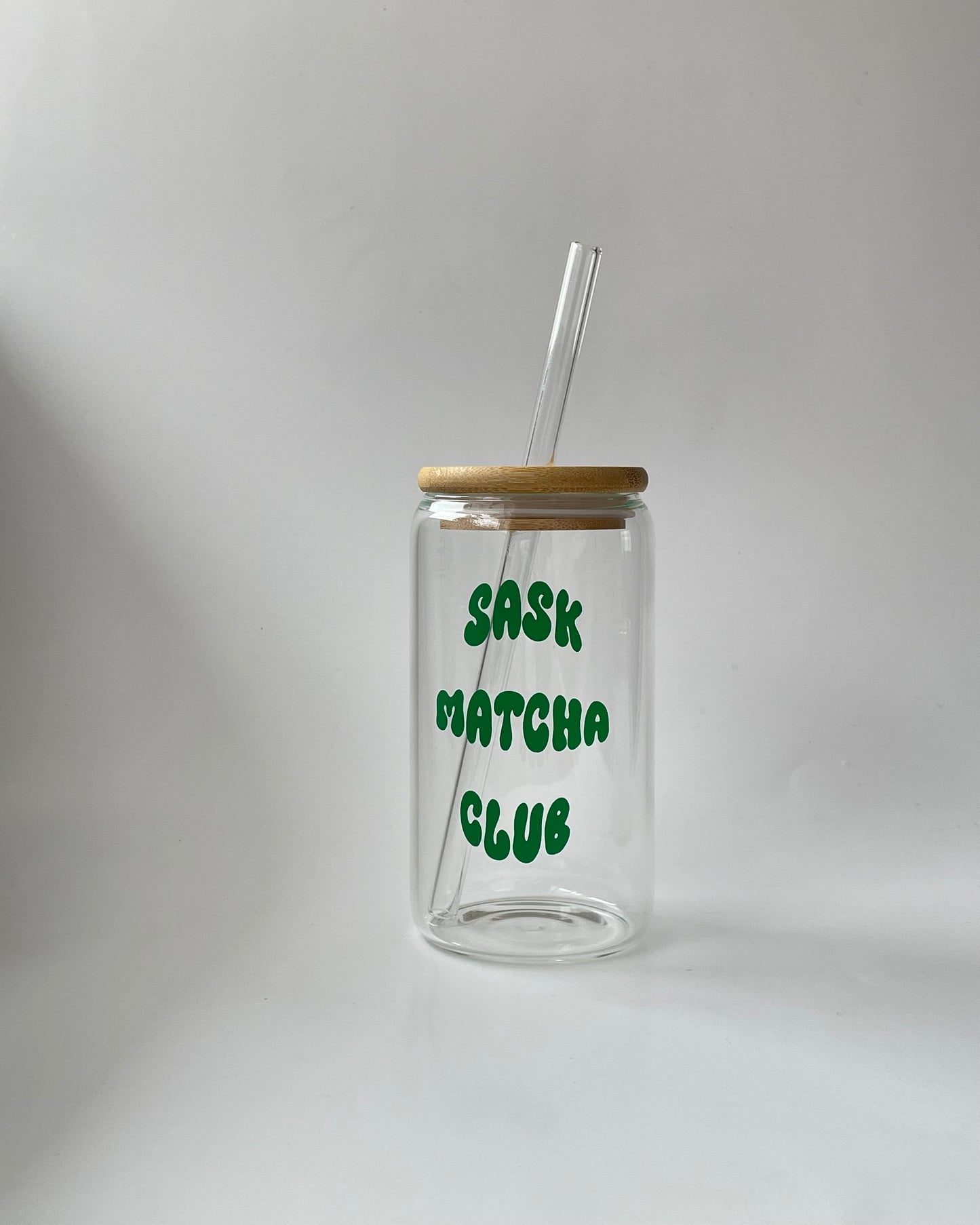 16 oz Glass Tumblers “Sask Matcha Club”