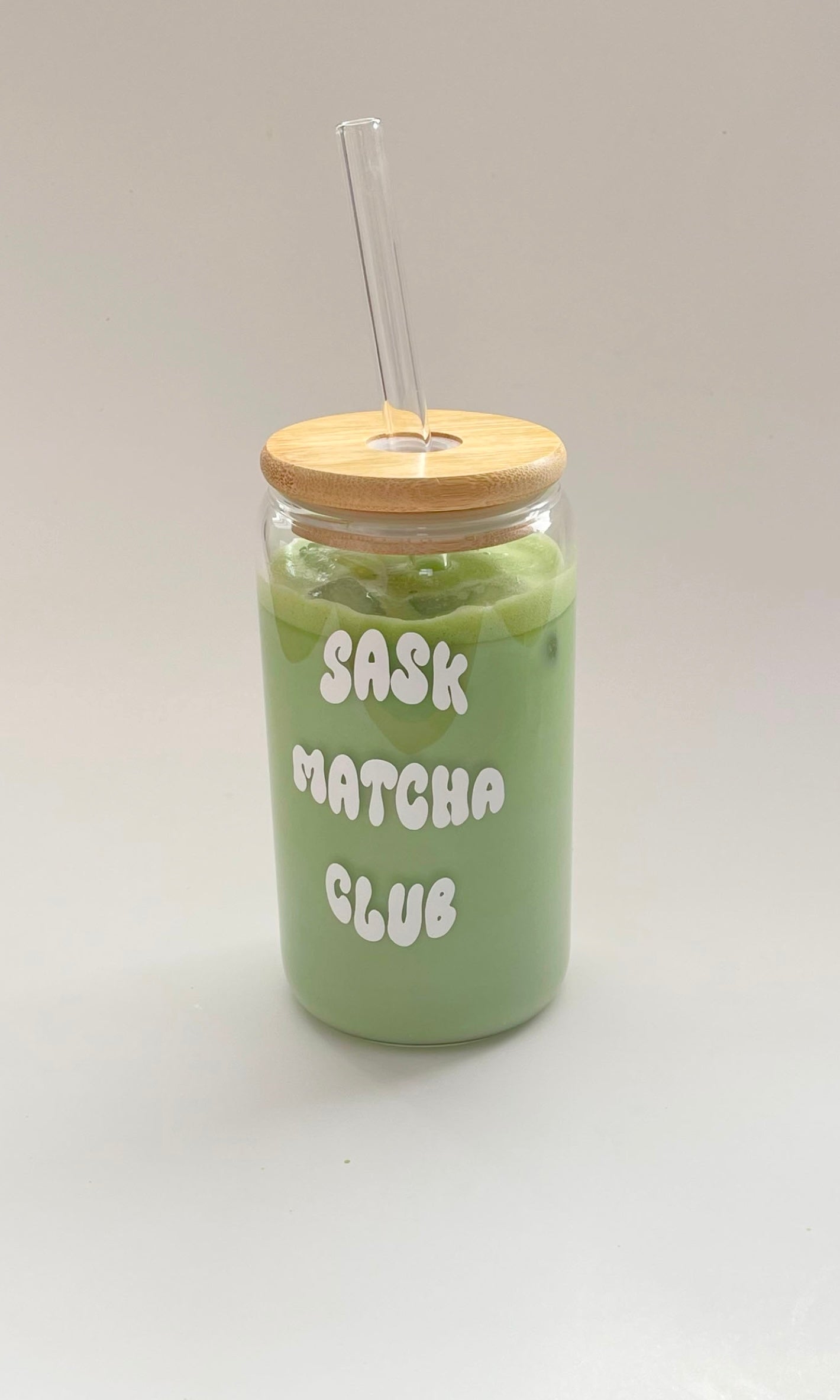 16 oz Glass Tumblers “Sask Matcha Club”