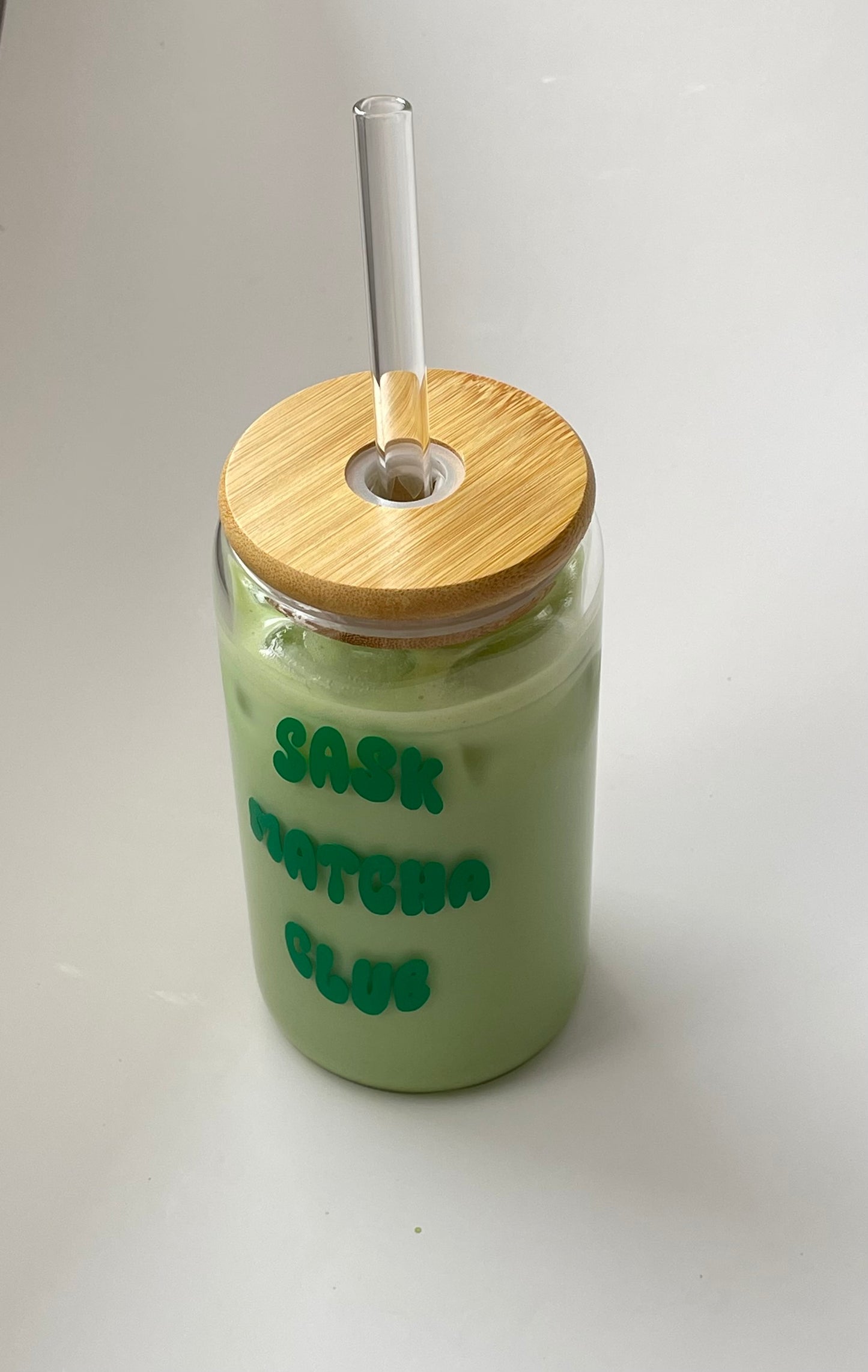 16 oz Glass Tumblers “Sask Matcha Club”