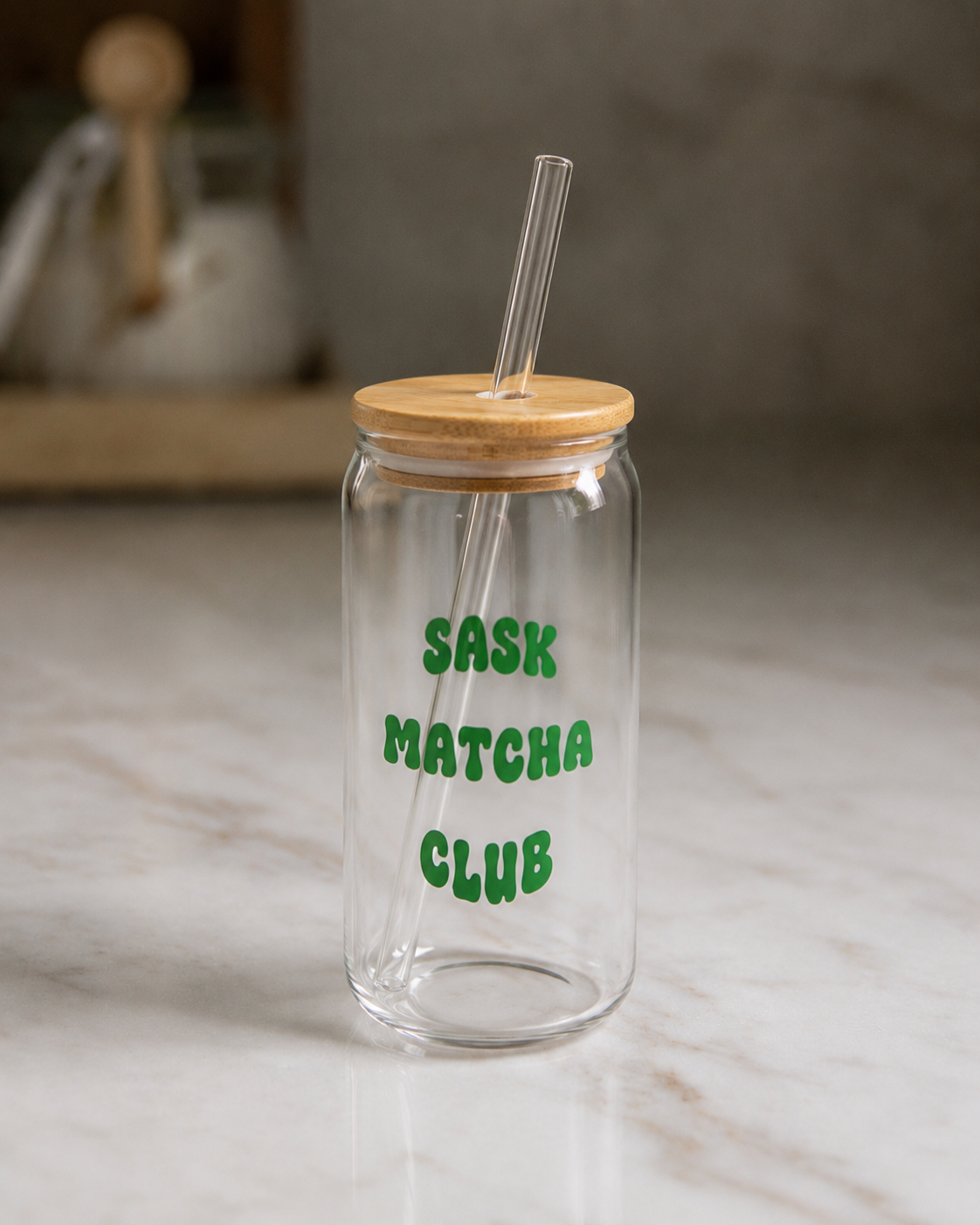 Glass Tumblers “Sask Matcha Club” - 16 oz
